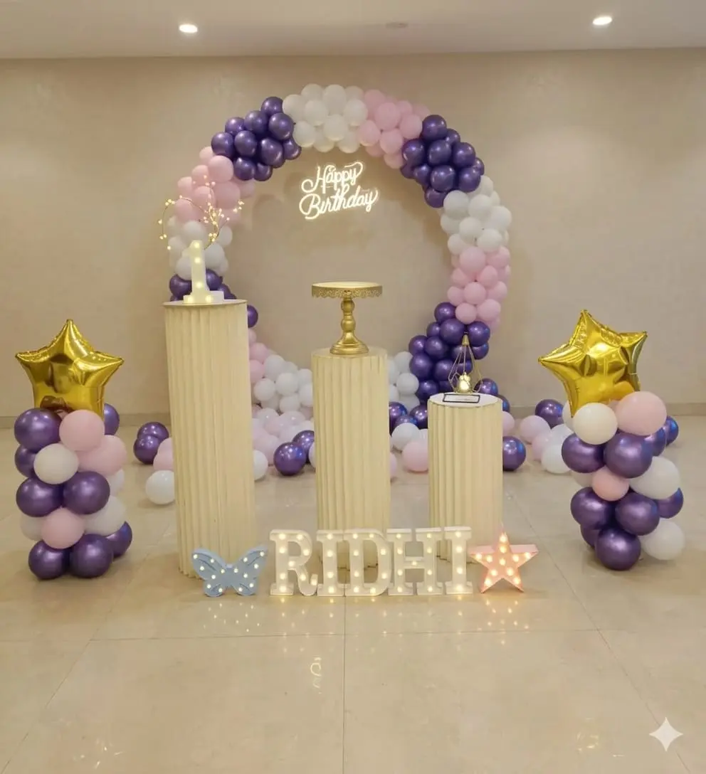 Purple Pink White Balloon Ring